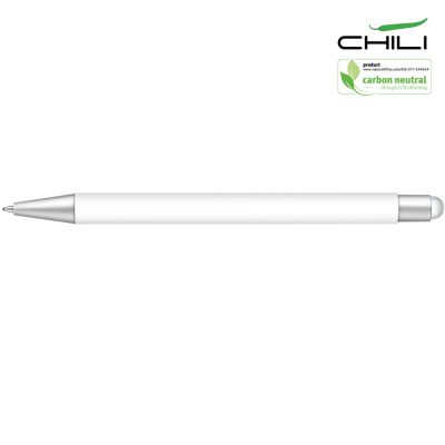 Picture of RECYCLED PAR-I SOFT FEEL STYLUS BALL PEN BY CHILI - WHITE - SILVER