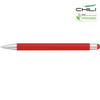 Picture of RECYCLED PAR-I SOFT FEEL STYLUS BALL PEN BY CHILI - RED - SILVER