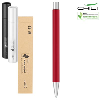 Picture of PAR SOFT FEEL RECYCLED METAL BALL PEN BY CHILI - RED