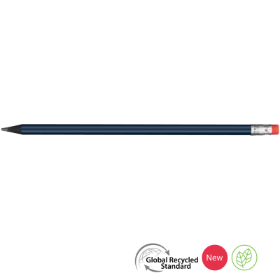 SUPERSAVER GRS RECYCLED PENCIL - BLUE - BLACK with Eraser.