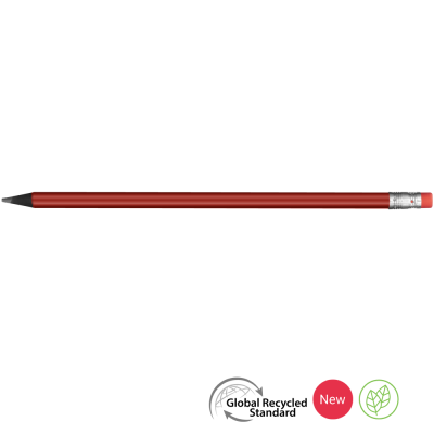 Picture of SUPERSAVER GRS RECYCLED PENCIL with Eraser - Red - Black with Eraser