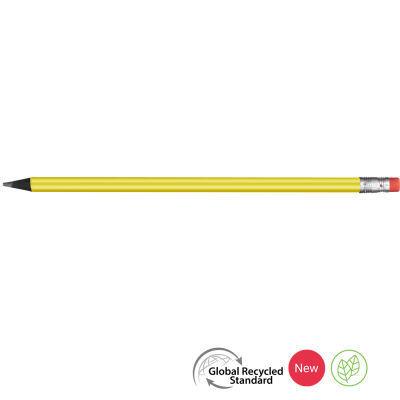 Picture of SUPERSAVER GRS RECYCLED PENCIL - YELLOW - BLACK with Eraser.