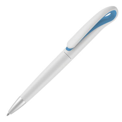 Picture of SWAN BALL PEN - WHITE - LIGHT BLUE