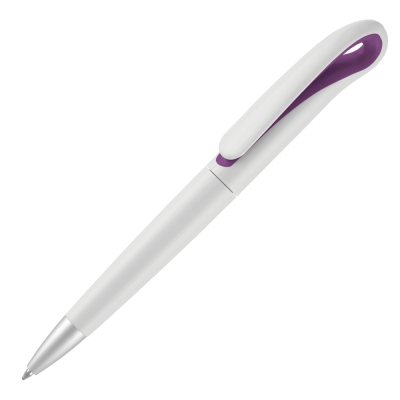 Picture of SWAN BALL PEN - WHITE - PURPLE