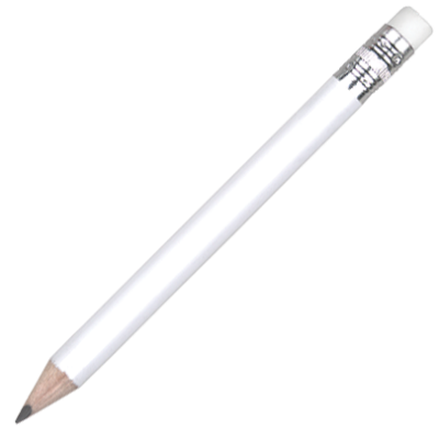 Picture of MINI WOOD PENCIL with Eraser - White