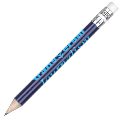 Picture of MINI WOOD PENCIL with Eraser - Blue