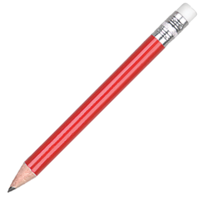 Picture of MINI WOOD PENCIL with Eraser - Red