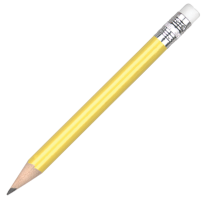 Picture of MINI WOOD PENCIL with Eraser - Yellow