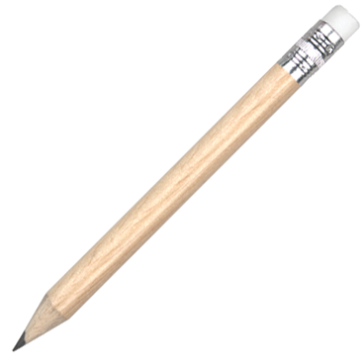 Picture of MINI WOOD PENCIL with Eraser - Natural