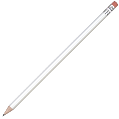 Picture of STANDARD WOOD PENCIL with Pink Eraser - White