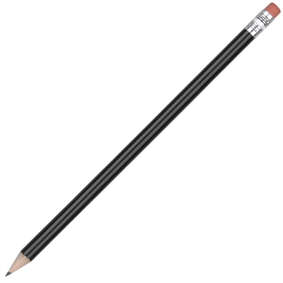 Picture of STANDARD WOOD PENCIL with Pink Eraser - Black