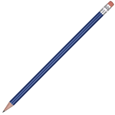 Picture of STANDARD WOOD PENCIL with Pink Eraser - Medium Blue