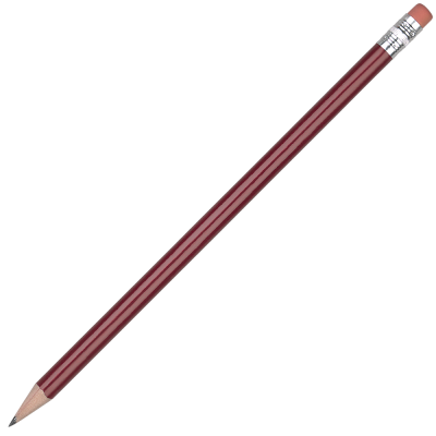 Picture of STANDARD WOOD PENCIL with Pink Eraser - Burgundy