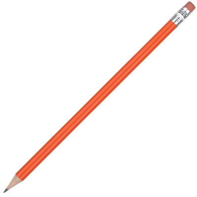 Picture of STANDARD WOOD PENCIL with Pink Eraser - Orange