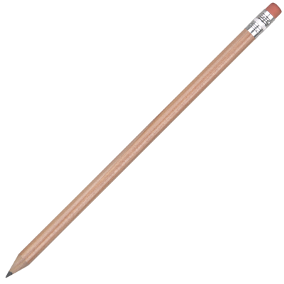 Picture of STANDARD WOOD PENCIL with Pink Eraser - Natural