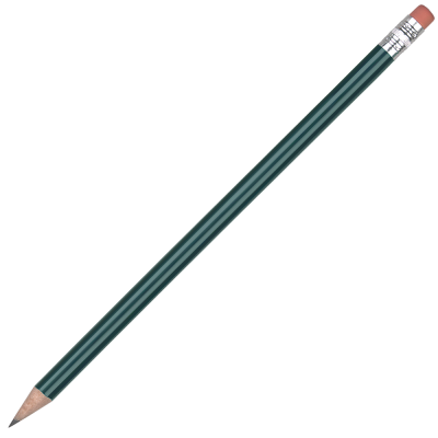 Picture of STANDARD WOOD PENCIL with Pink Eraser - Green