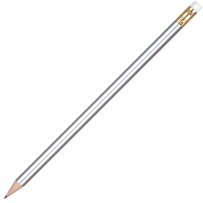 Picture of WOOD ORO PENCIL with White Eraser - Silver