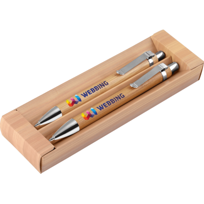 Picture of PEN SET - RODEO BAMBOO PEN AND PENCIL with Pb72 Box.