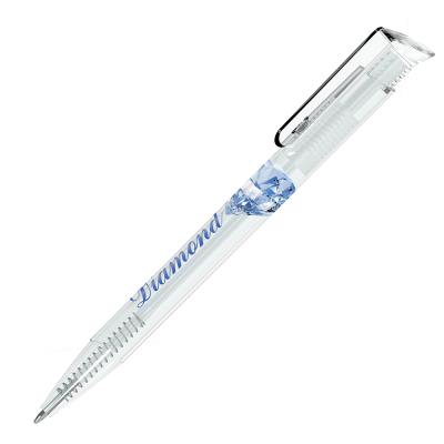 Picture of ALBION DIAMOND BALL PEN CLEAR TRANSPARENT (BLUE INK)