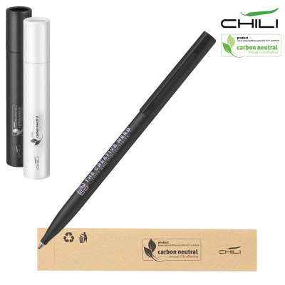 Picture of SARI SOFT FEEL METAL RECYCLED BALL PEN BY CHILI - BLACK