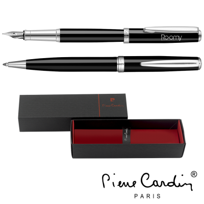 Picture of PEN SET - PIERRE CARDIN MONTFORT BLACK PEN AND FOUNTAIN PEN with Pb15 Box