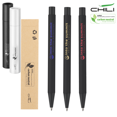 Picture of PAR NOIR SOFT FEEL RECYCLED METAL BALL PEN BY CHILI - BLACK