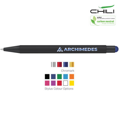 Picture of RECYCLED PAR-I NOIR SOFT FEEL STYLUS BALL PEN BY CHILI