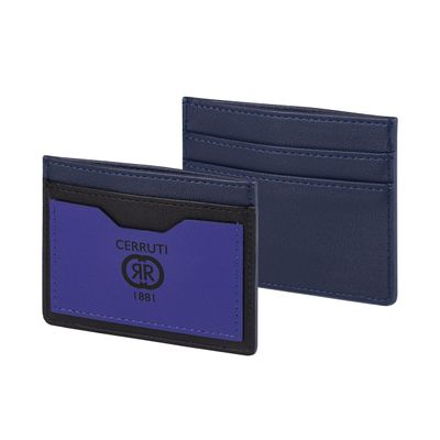 Cerruti 1881 Card Holder Brick Navy Bright Blue Company Merchandise