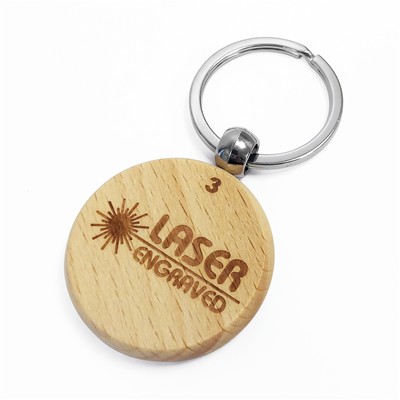 Picture of ROUND WOOD KEYRING