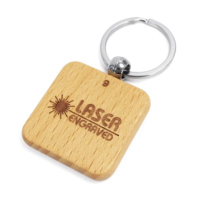 Picture of SQUARE WOOD KEYRING