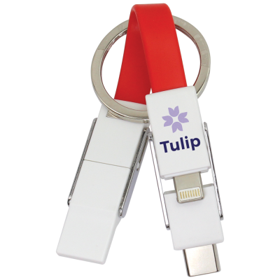 Picture of MAGNETIC SLIDE USB CABLE KEYRING - 3-IN-1