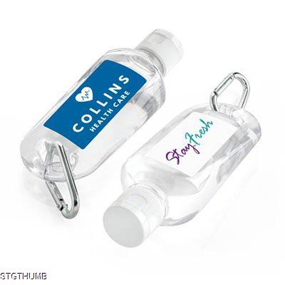 Picture of ANTIBACTERIAL HAND SANITISER ON a CARABINER CLIP (70ML).