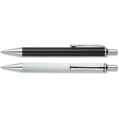 Picture of CORPORATE PUSH BUTTON ACTION METAL BALL PEN in Black or White