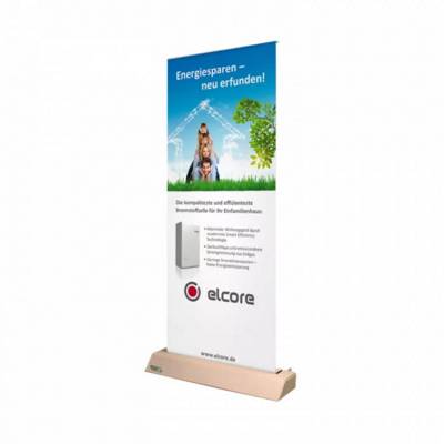 Picture of GREEN CARDBOARD CARD ROLLER BANNER STAND