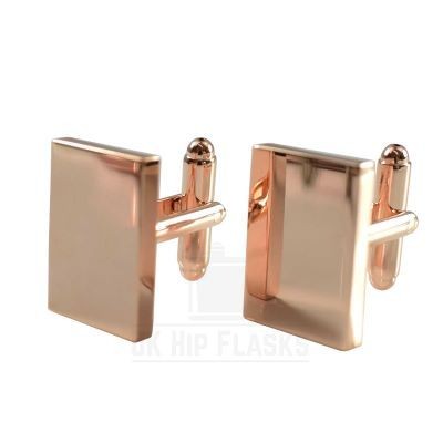 Picture of RECTANGULAR CUFF LINKS in Rose Gold.