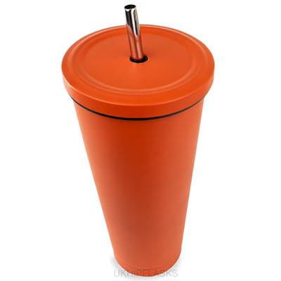 Picture of LARGE THERMAL INSULATED 750ML ORANGE TUMBLER.