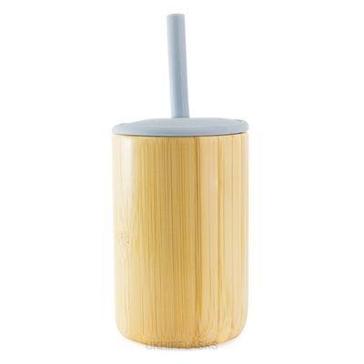 Picture of BAMBOO CUP - BLUE with Silicon Top & Straw