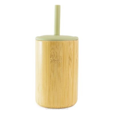 Picture of BAMBOO CUP - GREEN with Silicon Top & Straw