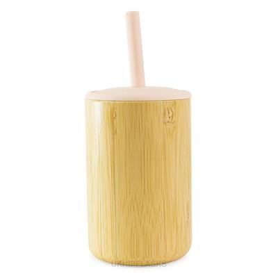 Picture of BAMBOO CUP - PEACH with Silicon Top & Straw