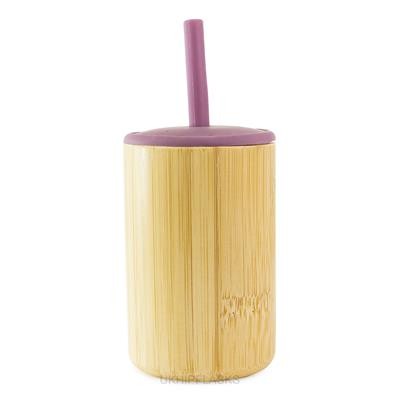 Picture of BAMBOO CUP - PURPLE with Silicon Top & Straw