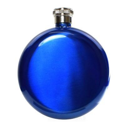 Picture of 5OZ ROUND HIP FLASK in Blue.