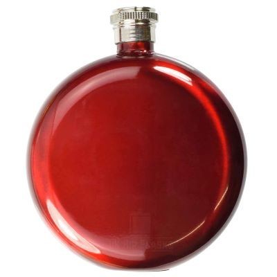 Picture of 5OZ ROUND HIP FLASK in Red.