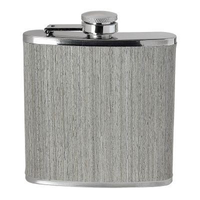 Picture of 6OZ WOOD HIP FLASK in Grey Wood Effect.