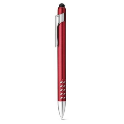 Picture of EASEL BALL PEN with Touch Tip & Mobile Phone Holder in Red