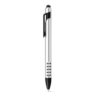 Picture of EASEL BALL PEN with Touch Tip & Mobile Phone Holder in Satin Silver