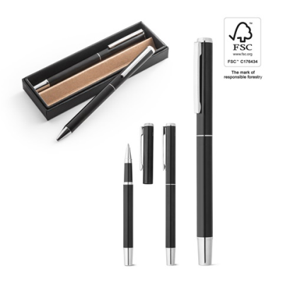 Picture of LEAH RECYCLED ALUMINIUM METAL ROLLERBALL & BALL PEN SET