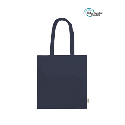 Picture of TWIGA 5OZ DYED NAVY 80% RECYCLED COTTON AND 20% RPET BAG with Long Handles.