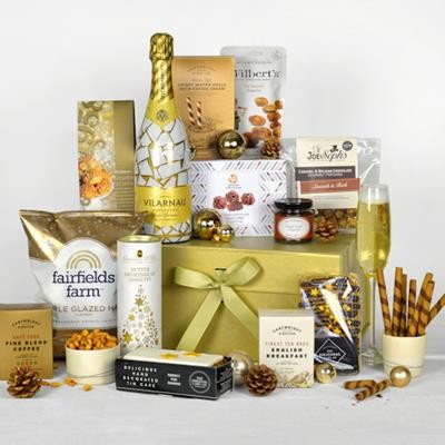 Picture of FESTIVE GOLD GIFT HAMPER FOC FULL COLOUR GIFT CARD.