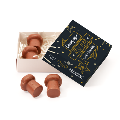 Picture of PARTY TIME - ECO TREAT BOX - CHAMPAGNE CORK CHOCOLATE - POPPING CANDY