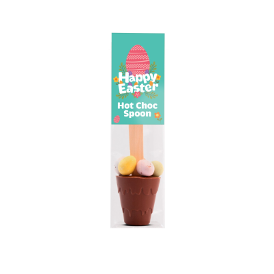 Picture of EASTER - INFO CARD - HOT CHOC SPOON with Speckled Mini Eggs.